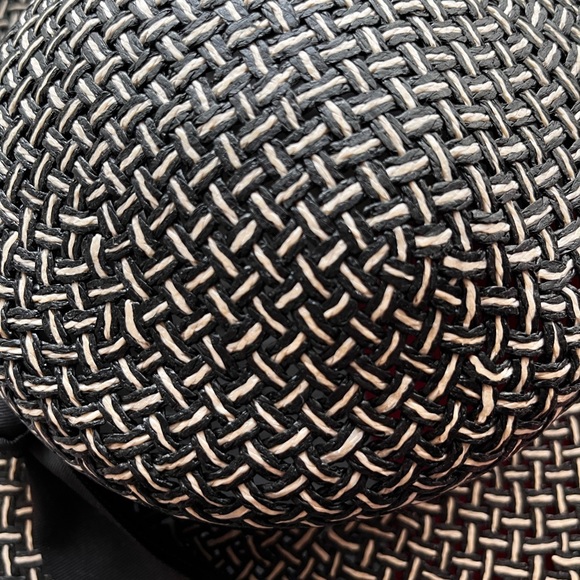 Black Straw Hat with Black Bow , Cappelli Miami - Picture 4 of 6